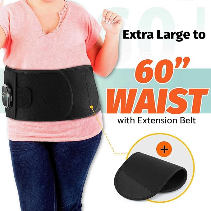 Cordless Heating Pad - Vibrating Heating pad for Back & Vibrating Heating pad for Cramps - FSA HSA Eligible Abdominal Massager w/Auto-Off - Period Cramps Pain Relief