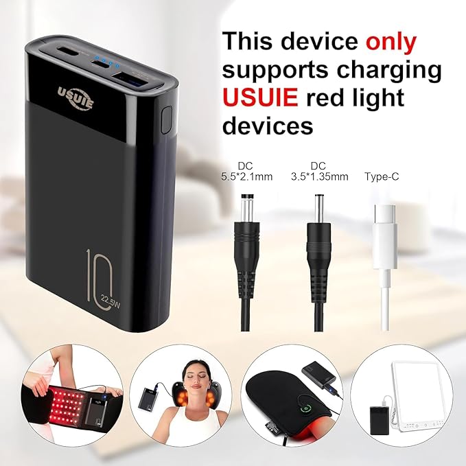 Red Light Therapy Belt, Infrared Light Therapy Wrap Red Light Therapy Device for Body with Timer for Back Shoulder Waist Muscle Pain Relief with 10000 mAh Power Bank for Women Gift