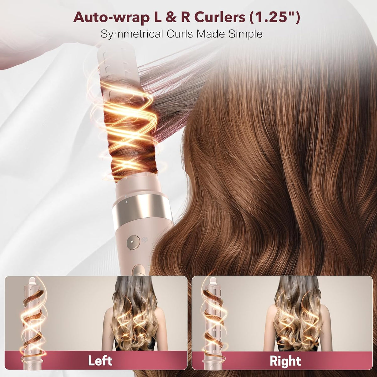 StyleVibe 6-in-1 Multi-Styler, Blow Dryer Brush & Thermal Brush with Auto Wrap Curl L/R, Fast Drying, Smooth Blowouts, Root-Lift Volume, No Heat Damage Frizz-Free Air Styler with Travel Bag