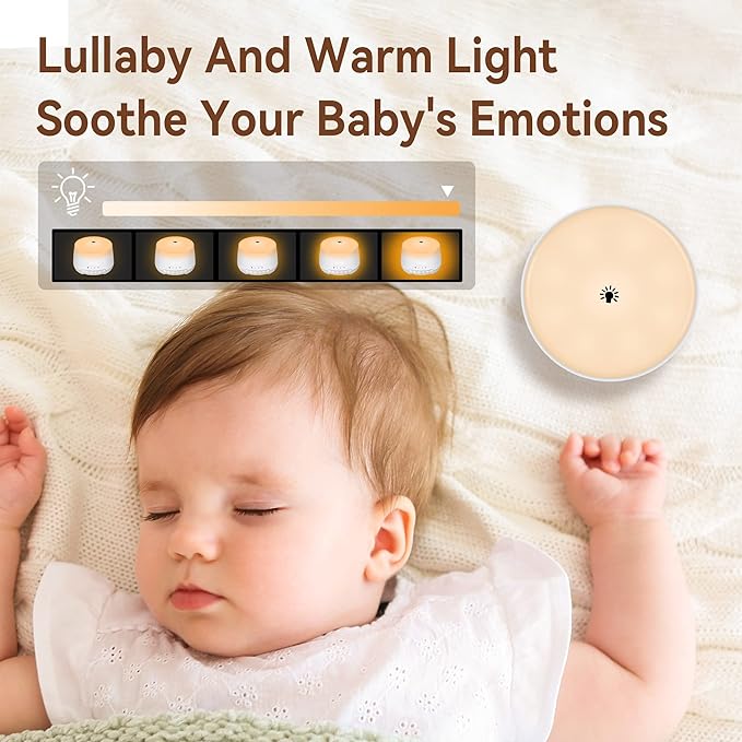 White Noise Sound Machine with 32 Soothing Sounds and Fantasy Sleep Night Light, Time Display, Can Be APP Controlled, 3 Timers & Memory Function Plug-in Sound Machine, for Babies & Baby Adults,