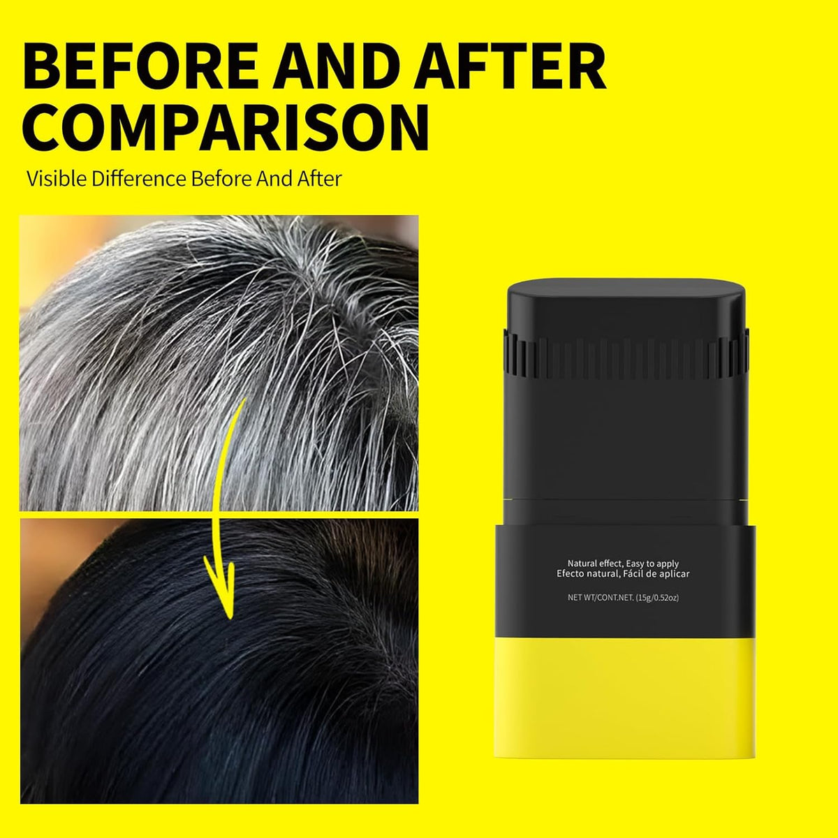 SEVICH Touch Up Comb 2 in 1 Korean, Instant Hair Root Touch-Up Stick | Dual-Sided Design For Natural Gray Coverage, Long-Lasting Moisturizing Formula With Plant Extracts,15g Medium brown