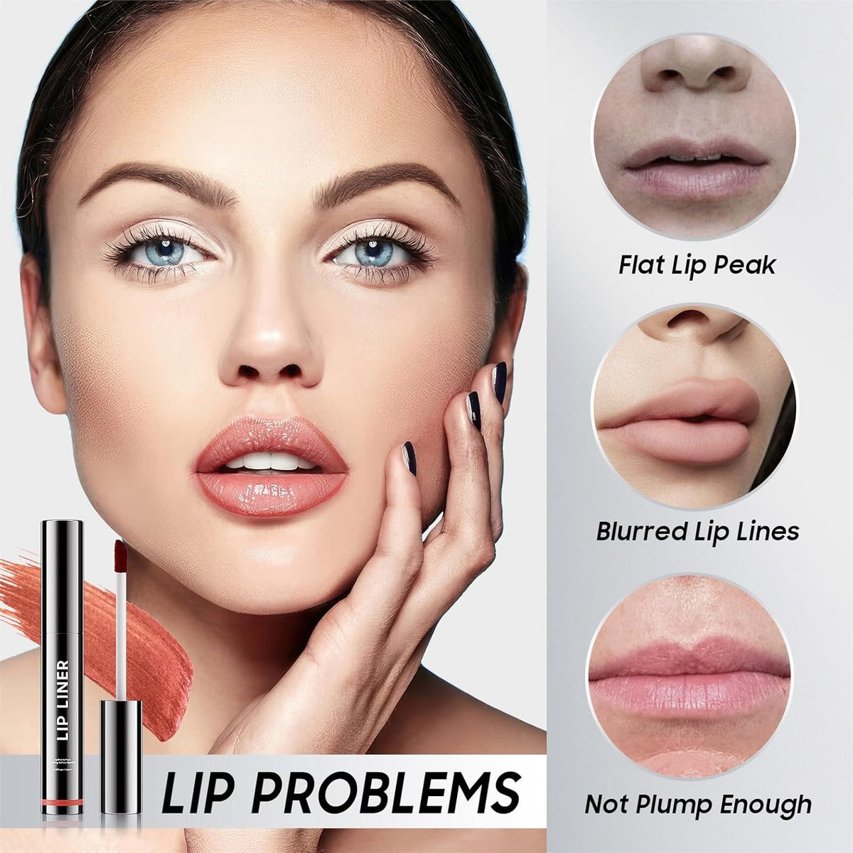 Lip Liner Stain Peel off - Waterproof & Long Lasting Peel Lip Stain Non-Stick Cup, Enhancing Complexion & Nourishing for All Skin Types, Create A Natural Lip Color (Coral, 1 Count)
