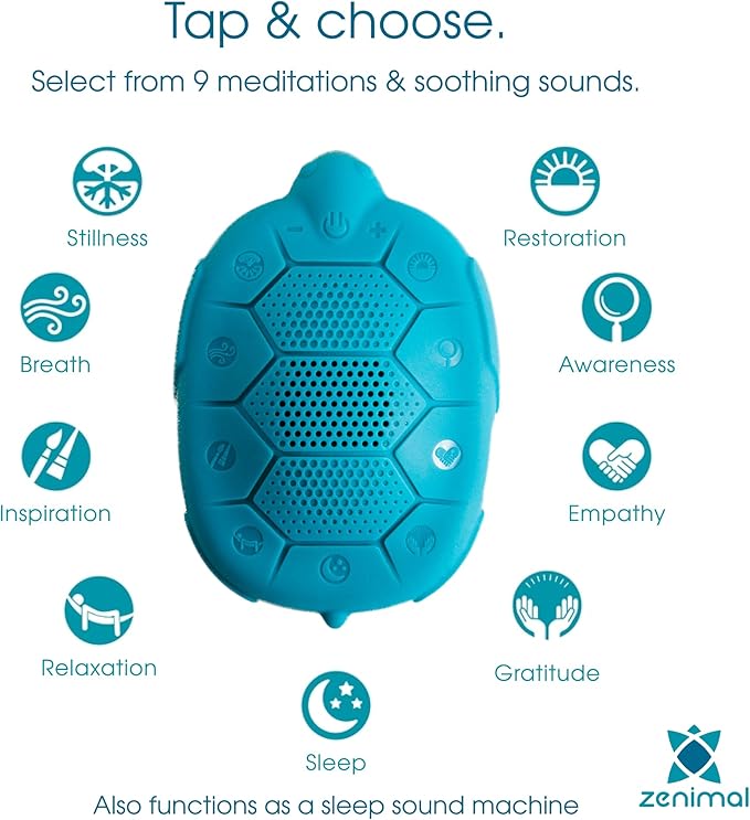 Zenimal Kids Sleep Aid - Screen-Free Sound Machine with Voice-Guided Audio Journeys, Soothing Sounds & Calming Music to Help Children Fall Asleep Faster and Sleep Peacefully All Night