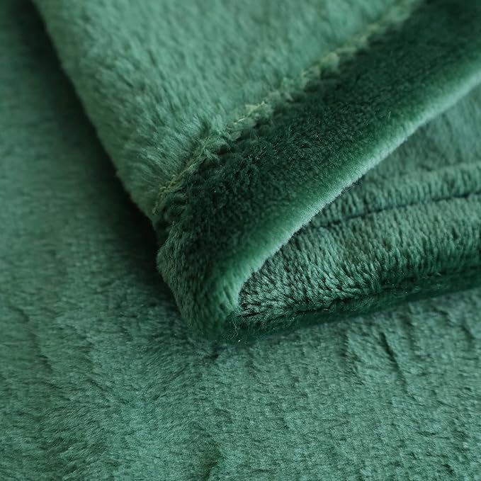 SOCHOW Flannel Fleece Blanket Queen Size, All Season Lightweight Super Soft Cozy Blanket for Bed or Couch, Green 90inch X90''