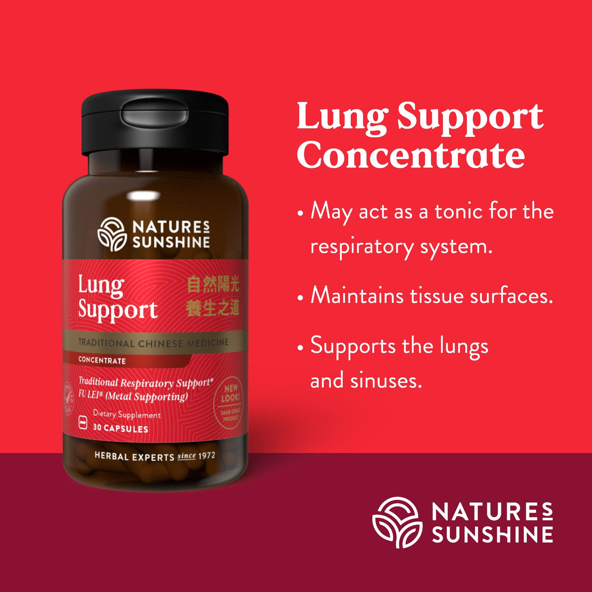 Nature's Sunshine Lung Support Chinese TCM Concentrate, 30 Capsules