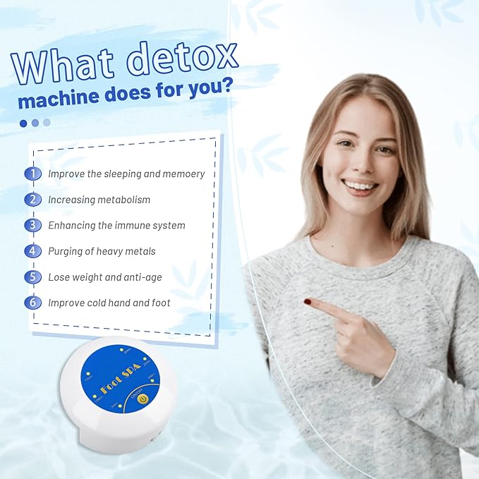 Lecaung Ionic Detox Foot Bath Machine, Personal Ionic Foot Cleanse Ionic Foot Bath SPA Machine for Home Beauty Salon Spa with Basin and Two Round Arrays