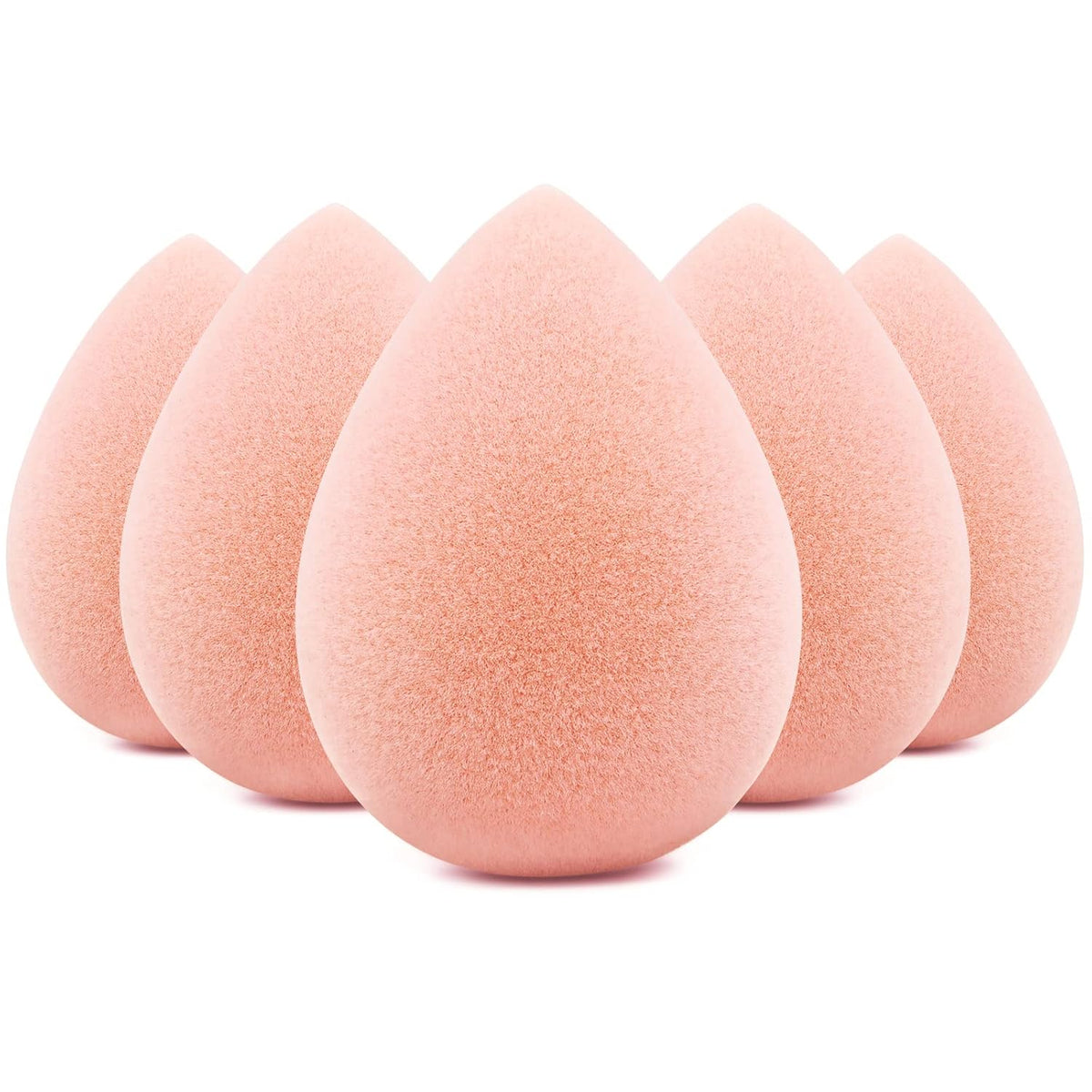 BEAKEY Makeup Sponge Set, Foundation Blending Sponge, Beauty Sponges Flawless for Liquid, Cream, and Powder, Microfiber Latex-Free and Vegan Boun Boun Sponges, 5 Pcs Pink Makeup Sponges