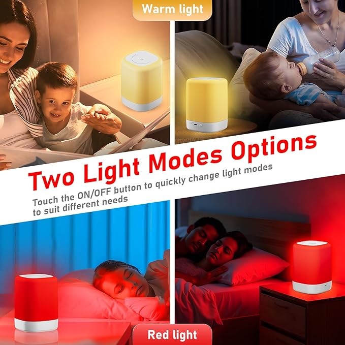 Red Light Therapy for Sleep Device, Red Night Lights with 670nm Wavelength, Touch Reds Light Sleep Lamp Aid to Support Deep Relaxation and Improve Sleeping for Adults & Kids Bedrooms