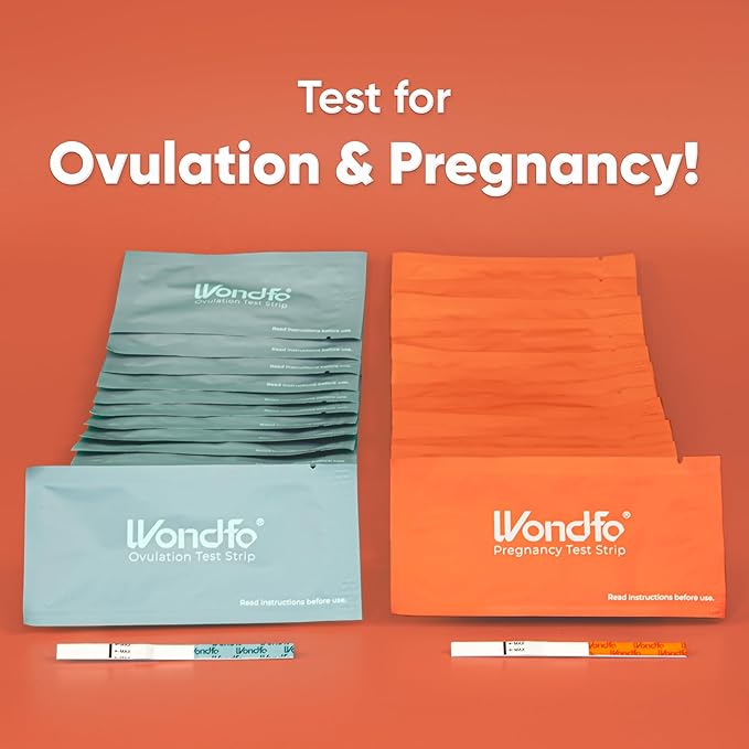 Wondfo 100 Ovulation Test Strips and 20 Pregnancy Test Strips Kit - Rapid Test Detection for Home Self-Checking Urine Test (100 LH + 20 HCG)