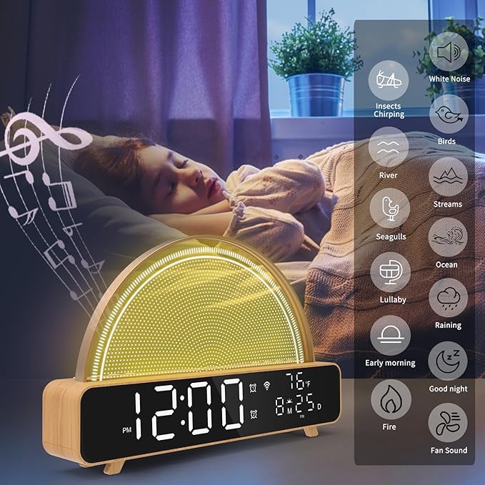 Love Lamp Wi-Fi Touch Lamp LED Light with Color Library,White Noise Smart Lamp,Sunrise Alarm Gentle Wake Up,App Control,Compatible with Alexa Google Home,for Long Distance Interaction,Friendship