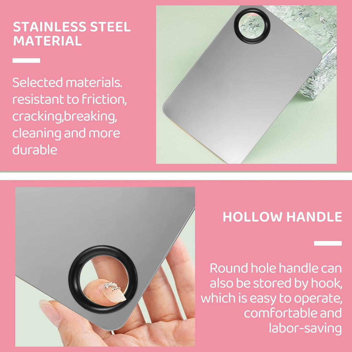 Makeup Mixing Palette, KissDate Korean Spatula Makeup Palette with Foundation Spatula, Stocking Stuffers Christmas Gifts for Women Stainless Steel Picasso Makeup Spatula Mixing Tray Makeup Mixer
