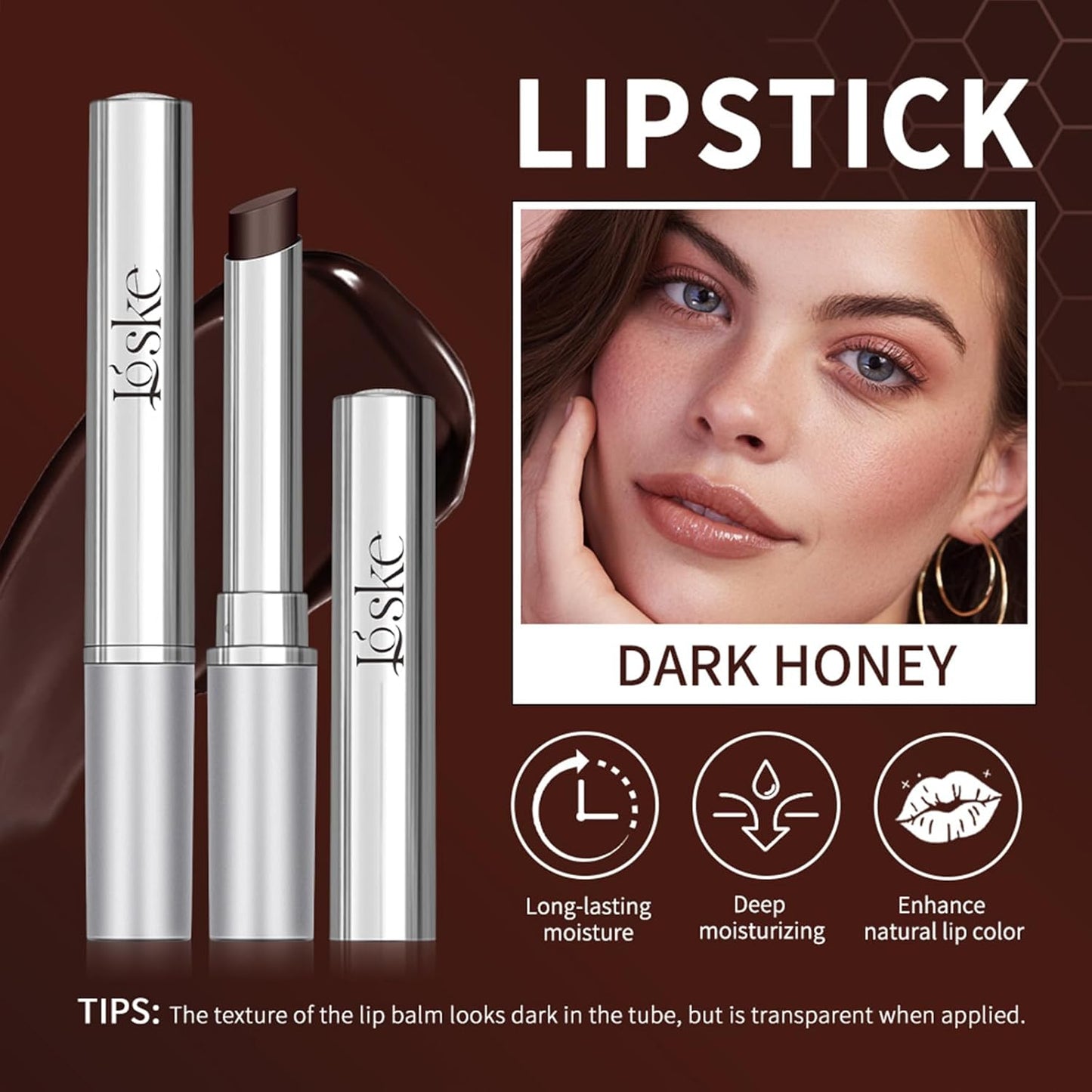 Black Honey Lip Balm, Lip Tinted, Moisturizing Lip Care for Soft Smooth Lips, Long Lasting Hydration, Natural Ingredients Nourishing Formula for Dry Lips (Black*Pink, Large)