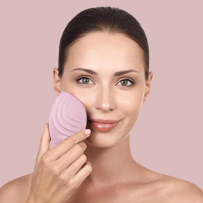 SmartAppGuided™ Sonic Facial Brush 5 in 1 | Vibrating Electric Facial Cleansing Brush | Soft Silicone Brush | Professional Facial Cleanser | Skin Cleanser & Exfoliator | Face Massager