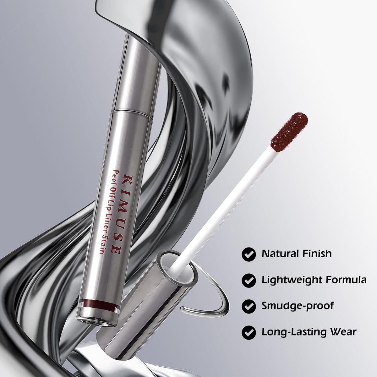 KIMUSE Peel Off Lip Liner Stain, Long Lasting Lip Tint Stain Peel Off, Waterproof, Transfer-Proof, Highly Pigmented Color Peel Off Lip Stain Liner, Matte Finish