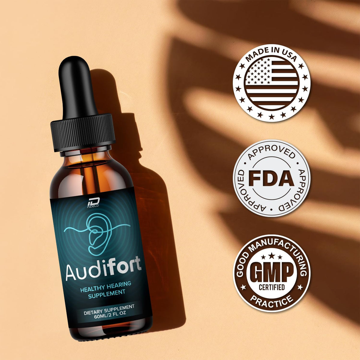 Audifort Drops - Audifort Pro 24, Audifort Pro Liquid Ear Ringing Relief, Audifort Reviews (1 Pack – 1 Month Supply)