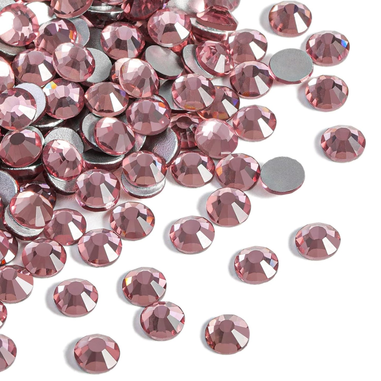 beadsland Flat Back Crystal Rhinestones Round Gems for Nail Art and Craft Glue Fix,Light Purple (4.6-4.8mm) SS20/1440pcs