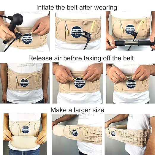 HONGJING Decompression Back Belt Lumbar Support Inflatable for Back Pain Relief Lower Back Traction Device - Reset Lumbar Spine, One Size fits 29-49 Waist