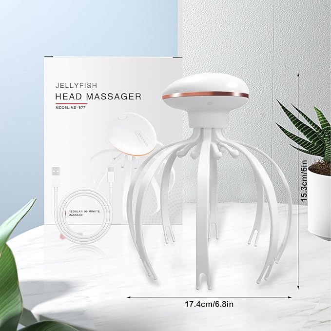 Head Massager Electric, Scalp Massager Electric with 3 Modes, Cordless Portable Scalp Scratcher, Head Massage Tingler, for Office Home SPA Father's Day and Mother's Day Gifts
