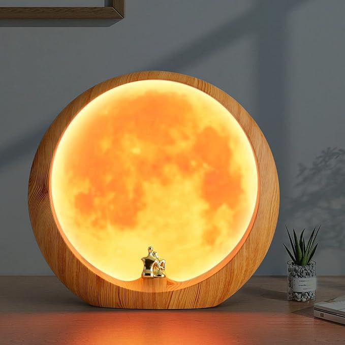 mamre Moon Lamp for Living Room, Decoration Night Light, Anniversary Valentine Gifts for Him, Mr & Mrs Signs for Wedding Table Décor, Home Gift Xmas Gift, Newlywed Couples Under The Full Moon
