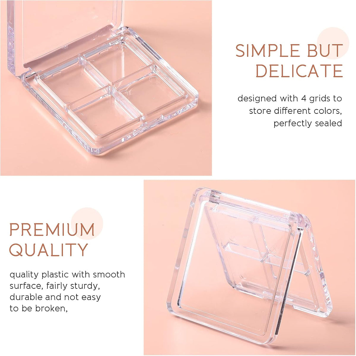 Beaupretty Empty Lipstick Palette，2 Pieces Empty Lipstick Box DIY Eyeshadow Powder Blush Lipstick Palette Empty Highlighters Container Empty Eyeshadow Pan Makeup Palette for Women