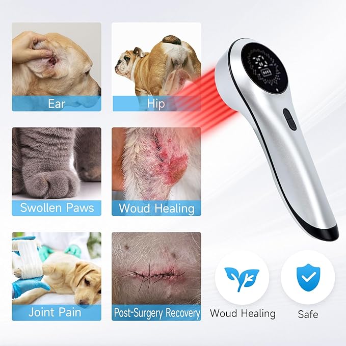 Red Light Therapy for Body/Dogs, 13 pcs 670 nm and 3 pcs 828 nm, Near Infrared Light Therapy Wand Home Office Use, Shoulder Neck Knee Feet Back Leg Muscle Pain Relief