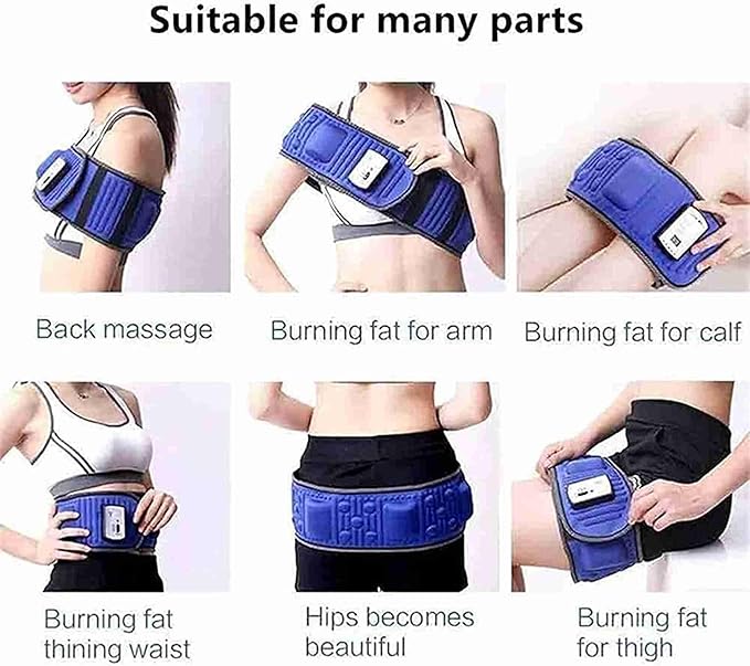 CNSZKYX Electric Abdominal Stimulator Body Vibrating Slimming Belt Belly Muscle Waist Trainer Massager X5 Times Weight Loss Fat Burning (US Plug)