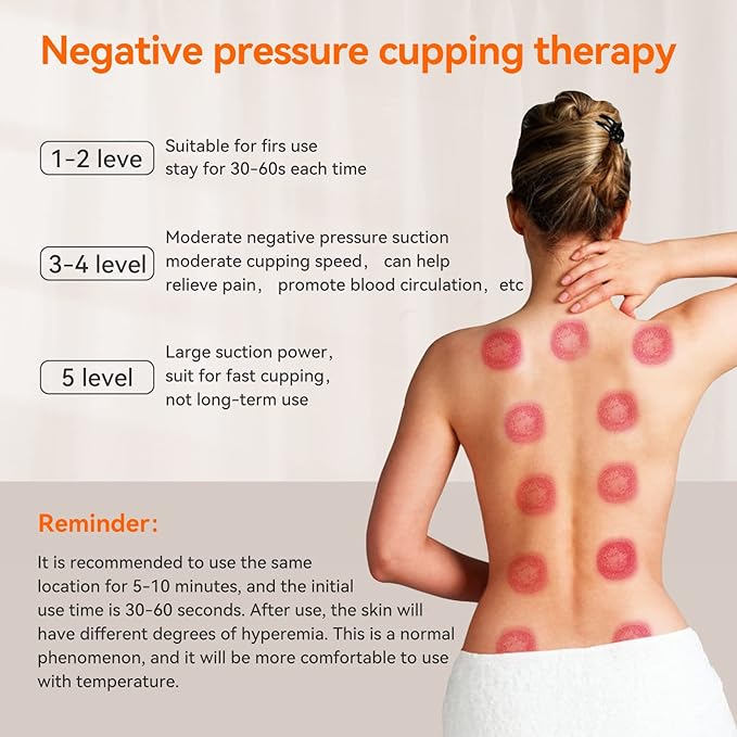 Smart Cupping Physiotherapy 3-in-1 Set, Multi-Functional Back Scraping Instrument, red Light Pain Relief, Heat Therapy, Adjustable Suction to Relieve Back Muscle Fatigue 2025 New Model