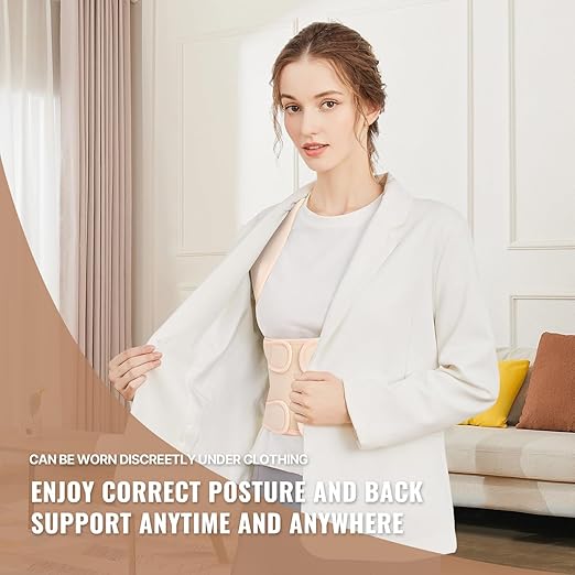 Fit Geno Back Brace Posture Corrector for Men & Women: Shoulder Straightener Adjustable Full Back Support Pain Relief - Scoliosis Hunchback Spine Corrector (Medium)