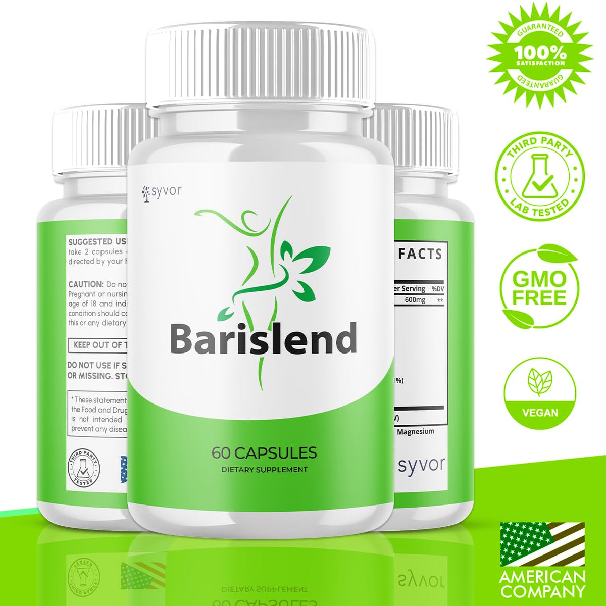 (3 Pack) Barislend Capsules, Official Barislend Pink Salt Pills with All Natural Ingredients, Bari-Slend Advanced Formula Vitamin Pills for Health and Wellness Support for Men and Women (180 Capsules)