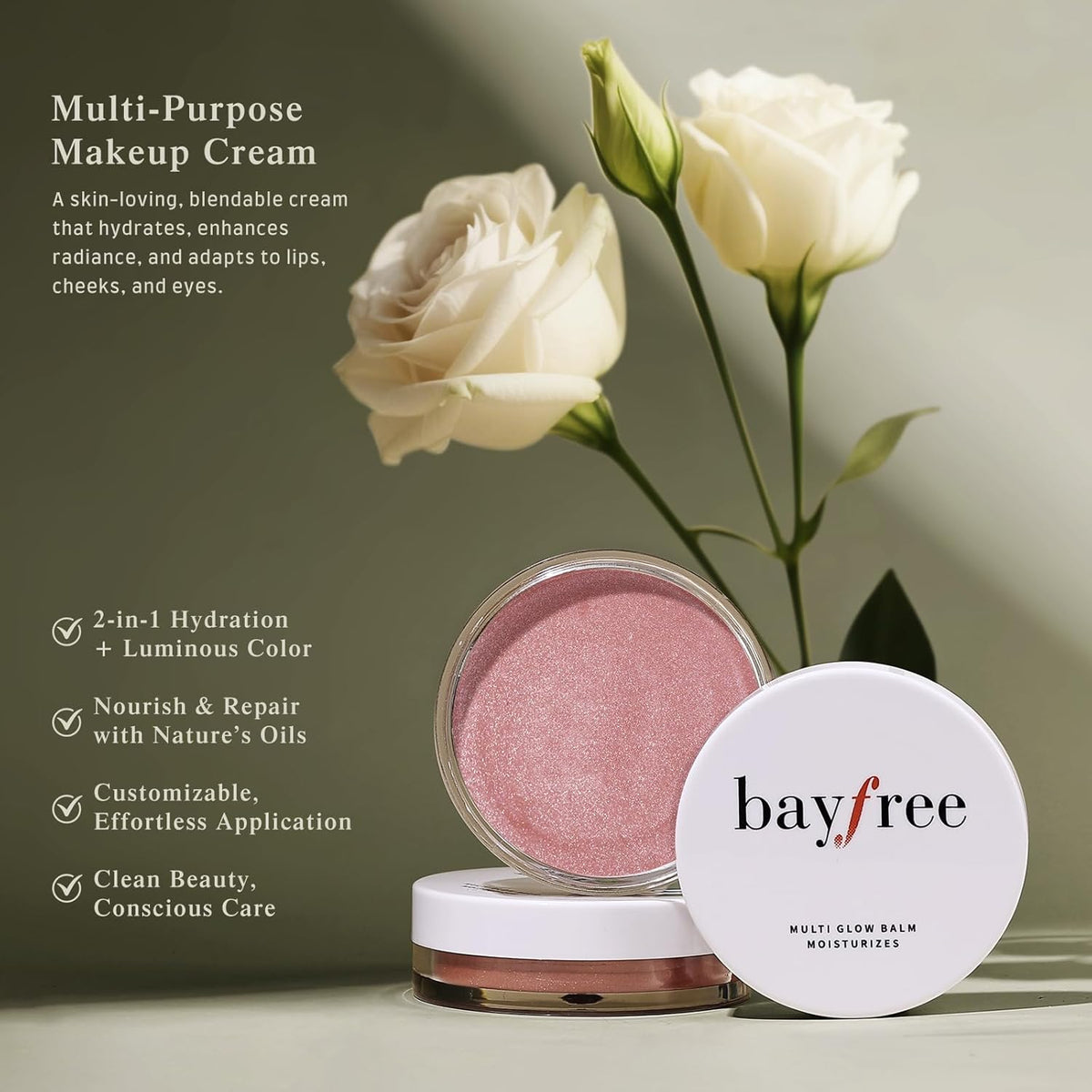 Multi Glow Balm, Cream Blush for Cheeks, Blush Balm Face Makeup, Radiant Finish, Hydrating, Creamy, Lightweight & Blendable Color, Face Makeup, 0.63 Oz