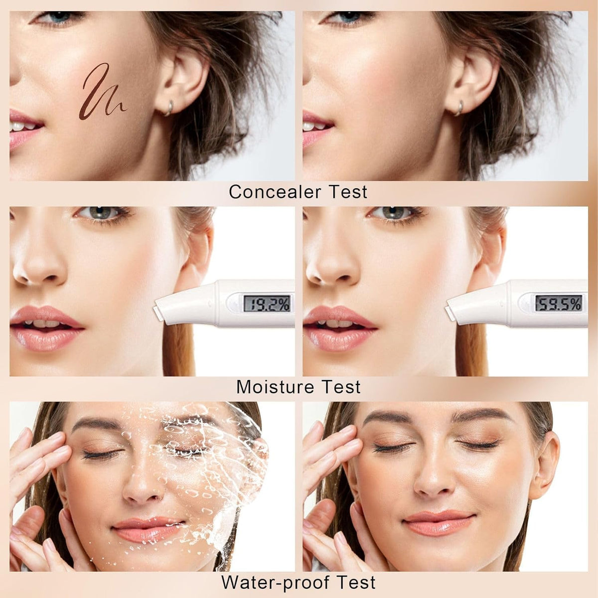 Mushroom Head Air Cushion CC Cream - BB Cream Face Makeup for Mature Skin, Moisturizing Cover Balm Foundation & Long-Lasting Color Correcting Concealer, Even Skin Tone for All Skin Types (Nude)