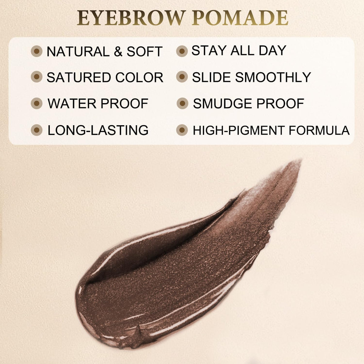 LAVONE Eyebrow Stamp Stencil Kit - Brow Stamp Trio with Waterproof Pencil, Pomade, 20 Stencils, Dual-ended Brush and Sponge Applicator - Espresso
