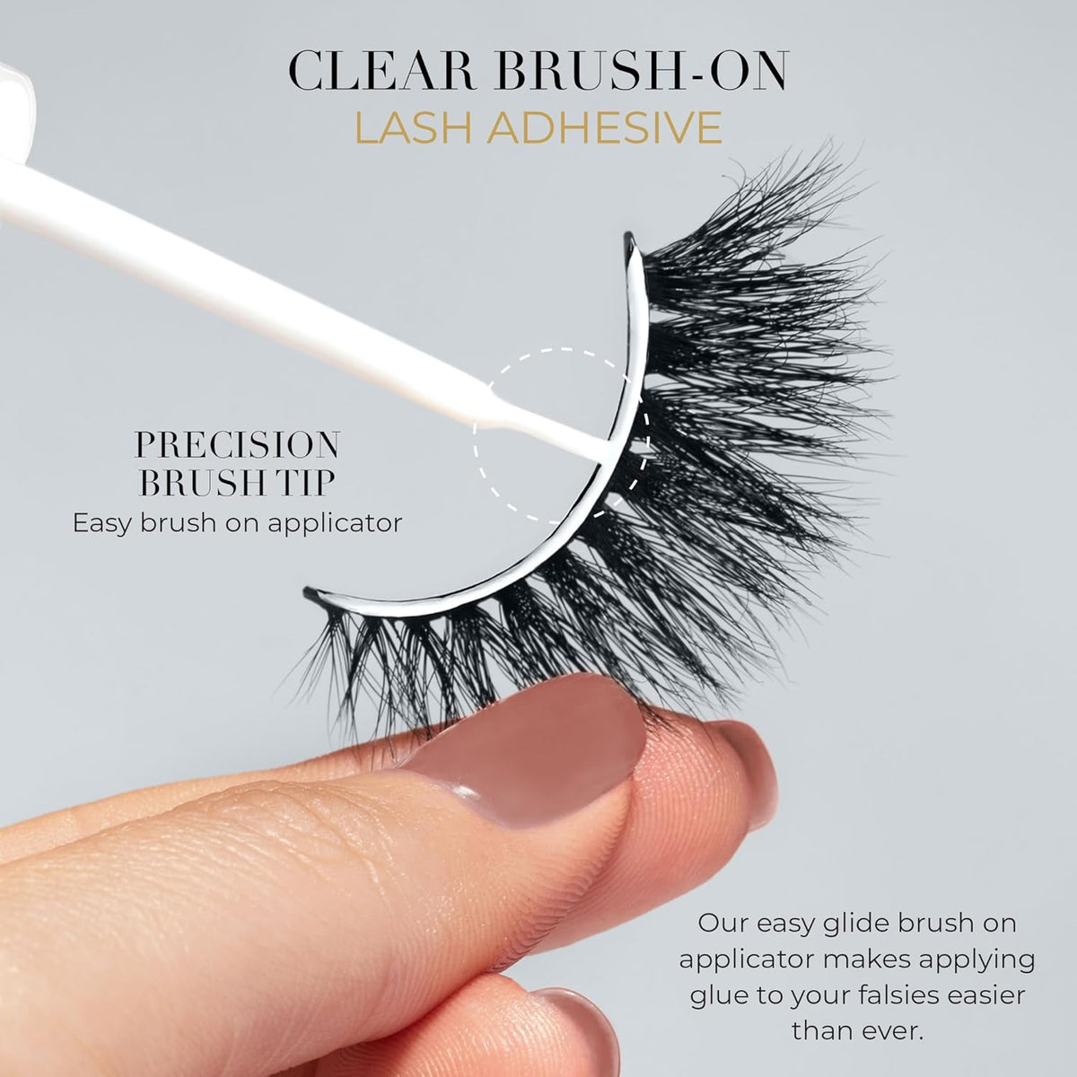 Lilly Lashes Black Eyelash Glue, Brush On Lash Glue for False Eyelashes, Eyelash Extension Glue for Fake Eyelashes, Latex Free Lash Adhesive for Eyelash Extensions, Pair with Lilly Lashes
