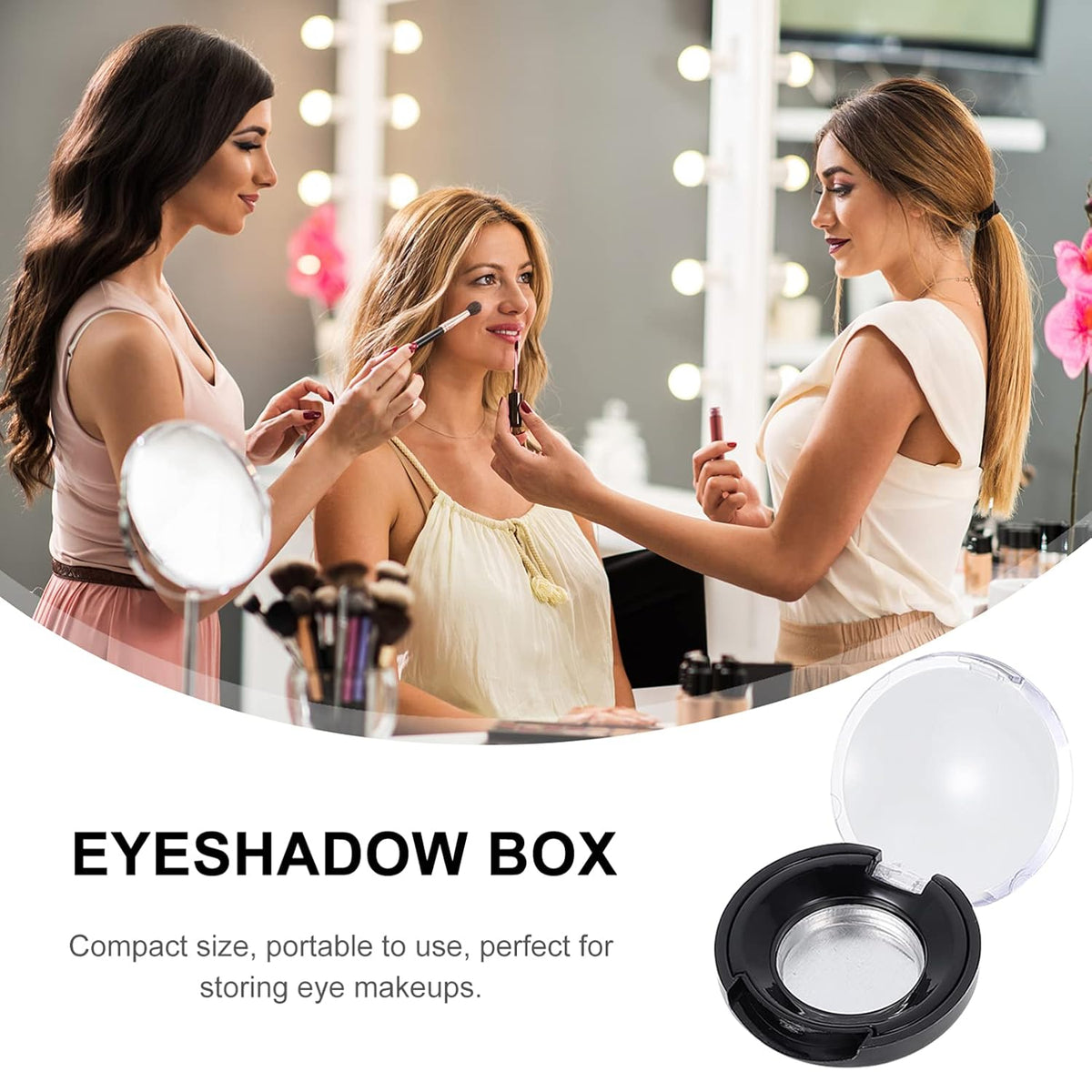 Lurrose Makeup Pallet 8pcs Empty Eyeshadow Trays Round Blusher Case Lipstick Highlighting Powder Make Up Pans Container Cosmetics Sub Package Holder Bulk Highlighters