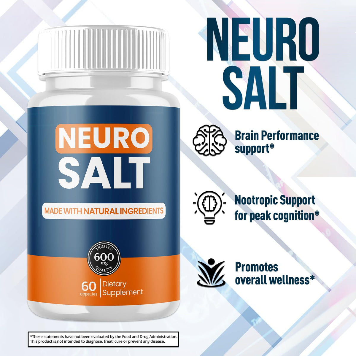 (3 Pack) Neuro Salt Capsules, Neuro Salt Brain Support Pills with Natural Ingredients, Advanced Formula NeuroSalt Maximum Strength Health & Wellness Support Vitamin for Women and Men (180 Capsules)