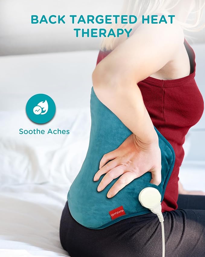 Upgraded Heating Pad for Back Pain Relief, Comfytemp Birthday Gifts for Women Men, Large Electric Heat Pad for Cramps, Lower Back, Lumbar, Sciatica, XL Heated Belt — 11 Auto-Off Blue