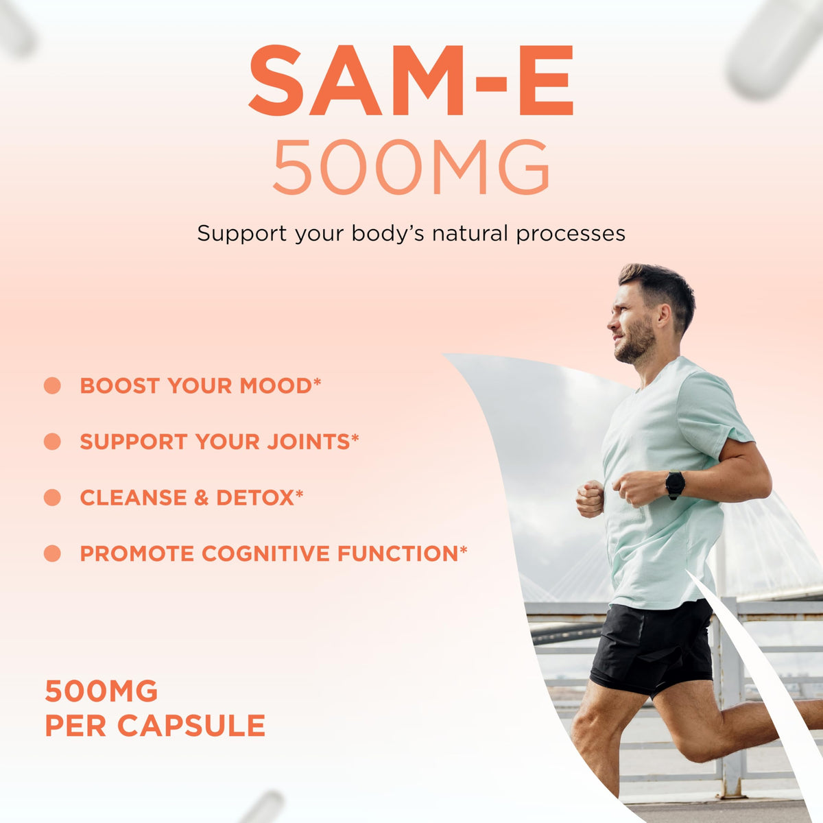 Clear Formulas Bioactive SAM-e 500mg - High Strength SAM-e Supplement with Biologically Active S,S Form for Liver and Mood Support - Vegan Non-GMO Preservative Free - Made in the US (60 Servings)