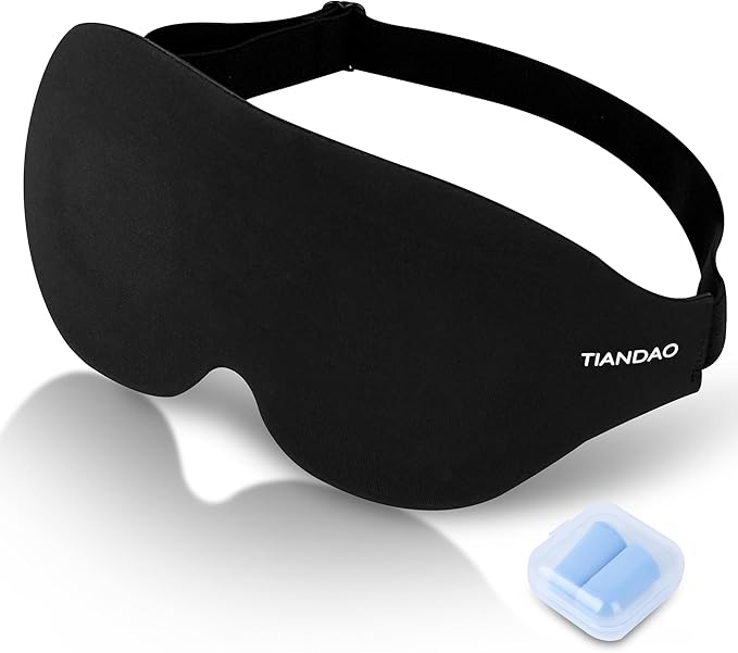 Soft Sponge Sleeping Mask for Side and Back Sleepers, Light Blocking 3D Eye Mask, Zero Pressure Memory Foam Travel Sleep Mask for Airplane, Comfortable Blindfold for Restful Sleep