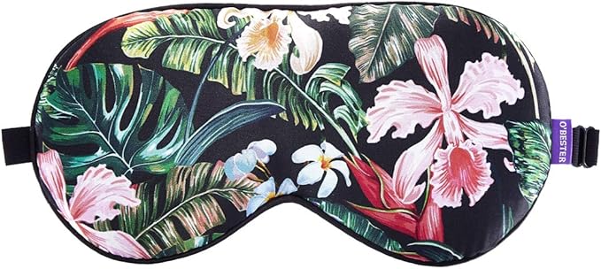 O’Bester Natural Silk Sleep Mask, Comfortable and Super Soft Eye Mask with Adjustable Strap, Ultimate Sleeping Aid, Blindfold, Blocks Light (Orchid)