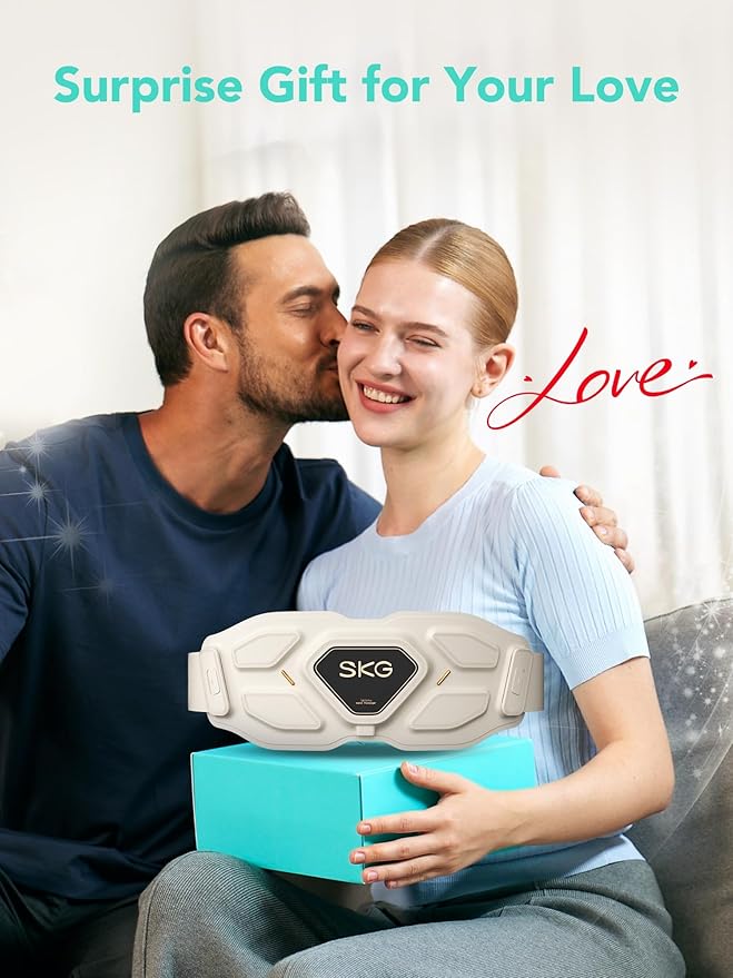 SKG Lower Back Massager Gifts for Men Women for Pain Relief, Adjustable Cordless Heating Pad Infrared Vibrating Back Massager Waist Lumbar Belt W9 PRO