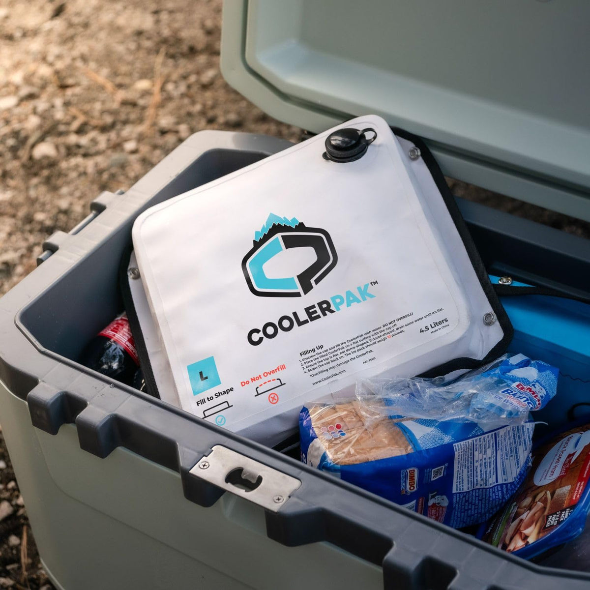 CoolerPak 15lb Refillable Reusable Ice Pack - Stainless Snaps - Cold for Days - Non-Toxic, Leakproof, Suitable for Potable Drinking Water & Cold Plunge - Built Tough, Roll Up for Easy Storage