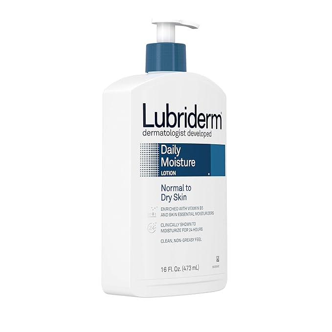 Lubriderm Daily Moisture Hydrating Body and Hand Lotion with Vitamin B5, Non-Greasy, 16 fl. oz (Pack of 3)