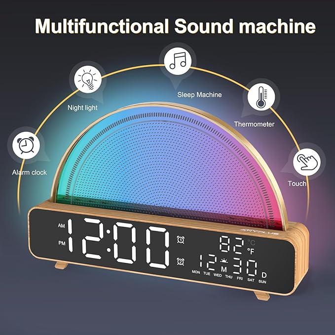 Sunrise Alarm Clock Wake Up Light for Kids, Bedrooms, Digital Sunlight Alarm Clock Dawn Simulator with Touch Night Light, 13 Soothing Sounds, Snooze Timer, Dual Alarms, Sunrise Simulation