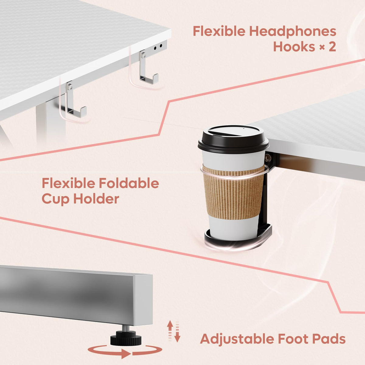 Bestier 52 inch Gaming Desk with Power Outlets and USB Charging Ports, Computer Desk with LED Lights and Monitor Stand, Gamer Desk for Home Office, Easy to Assemble, Carbon Fiber White