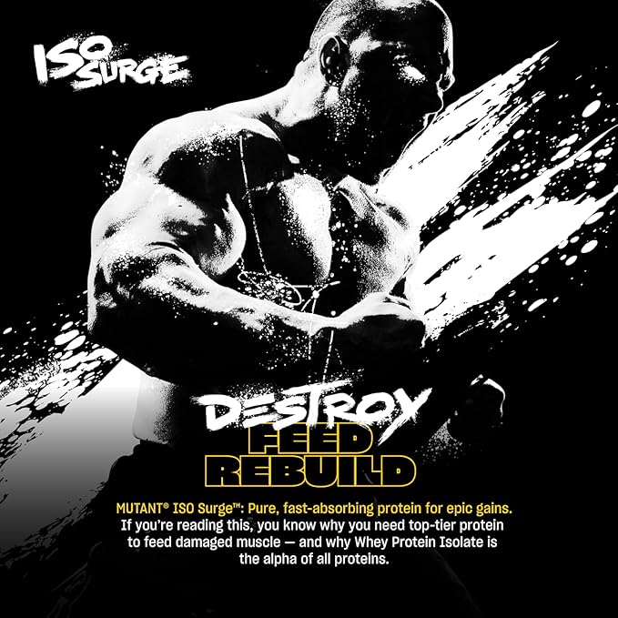 Mutant ISO Surge Whey Protein Isolate Powder Acts Fast to Help Recover, Build Muscle, Bulk and Strength, 5 lb - Cookies & Cream