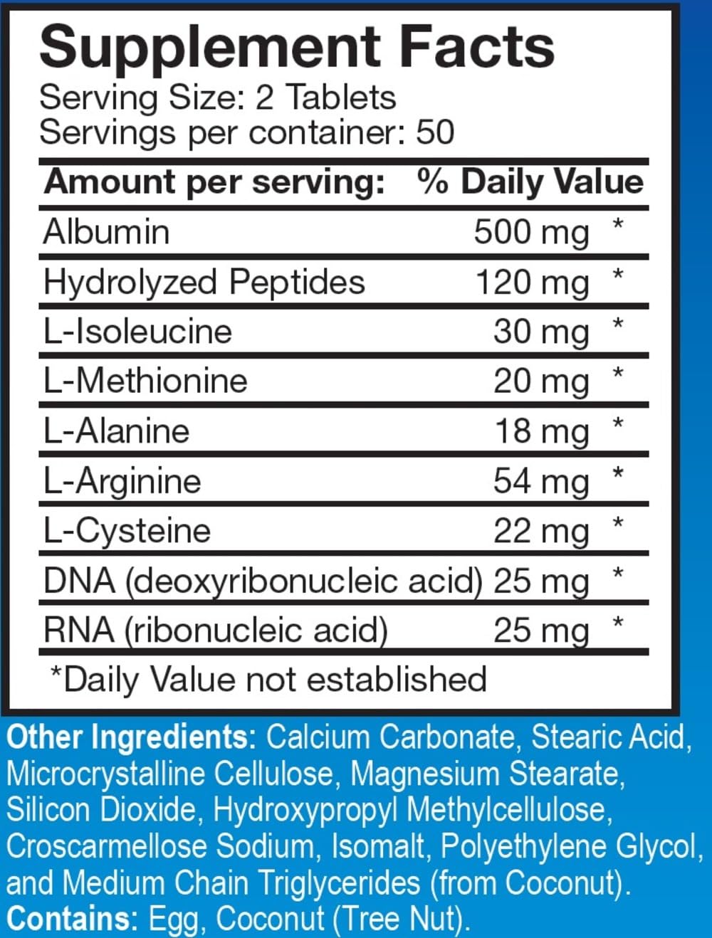 NCB NCB TECHNOLOGY Nu-Health Super Albumin Hydrolyzed Protein Amino Acids, 100 Tabs Pack of 2