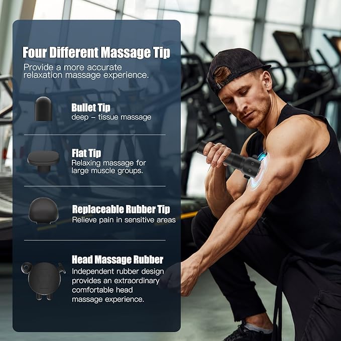 Pro Max Therapy Deep Muscle & Head Vibration Massager, Rechargeable Portable Massager for Travel – Relieves Fatigue & Stress, Soothes Scalp Tension, Black