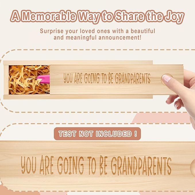 Pregnancy Announcement for Grandparent, Pregnancy Test Keepsake Box, Baby Announcement Reveal Gifts Ideas for Husband Grandparents Dad Aunt and Uncle