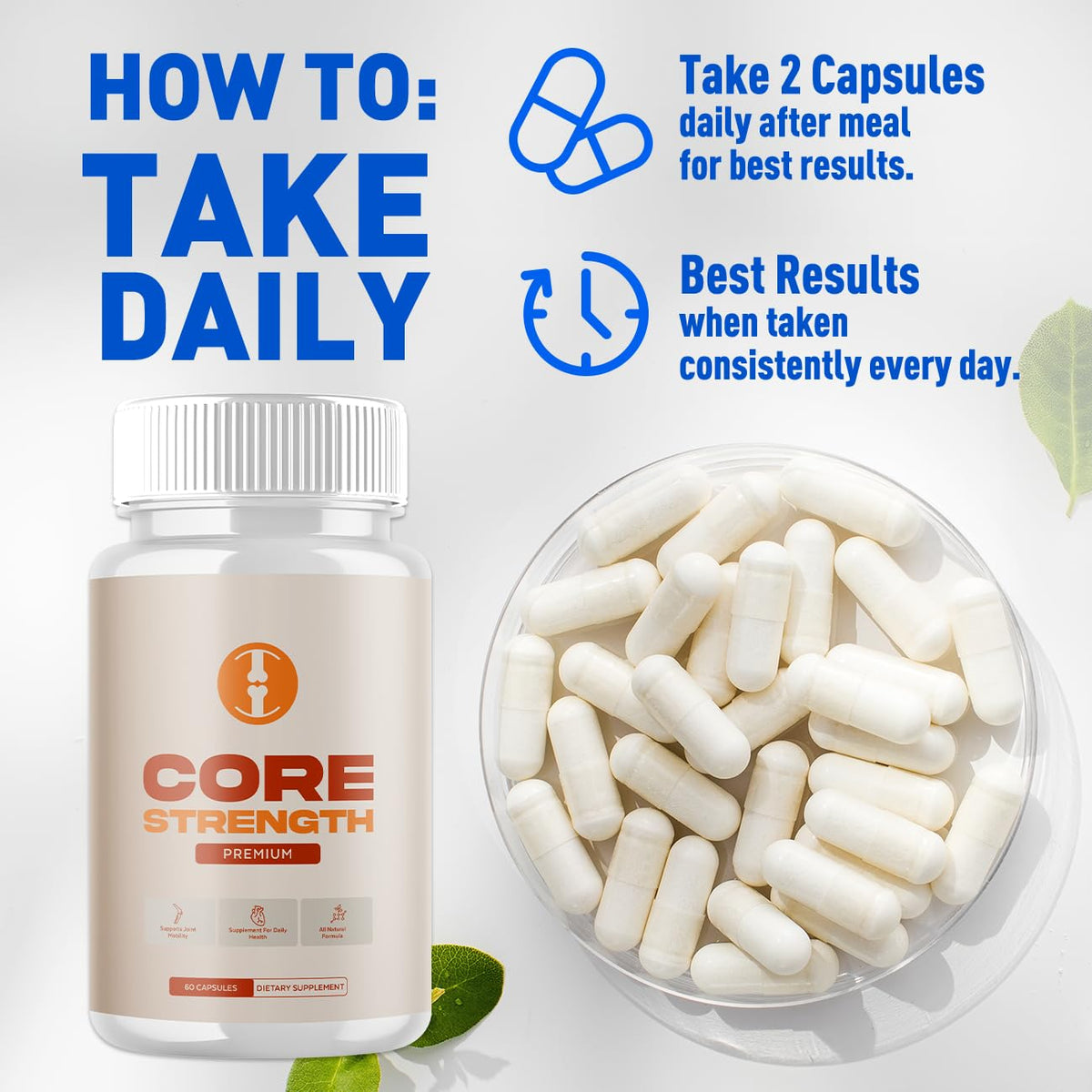 Core Strength Joint Support Capsules – 60 Capsules, 5-Pack