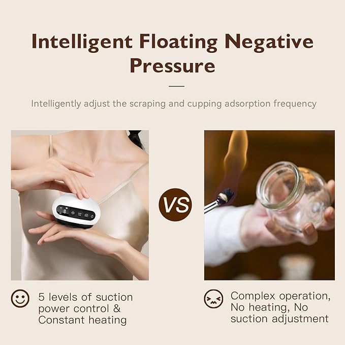 Smart Cupping Physiotherapy 3-in-1 Set, Multi-Functional Back Scraping Instrument, red Light Pain Relief, Heat Therapy, Adjustable Suction to Relieve Back Muscle Fatigue 2025 New Model